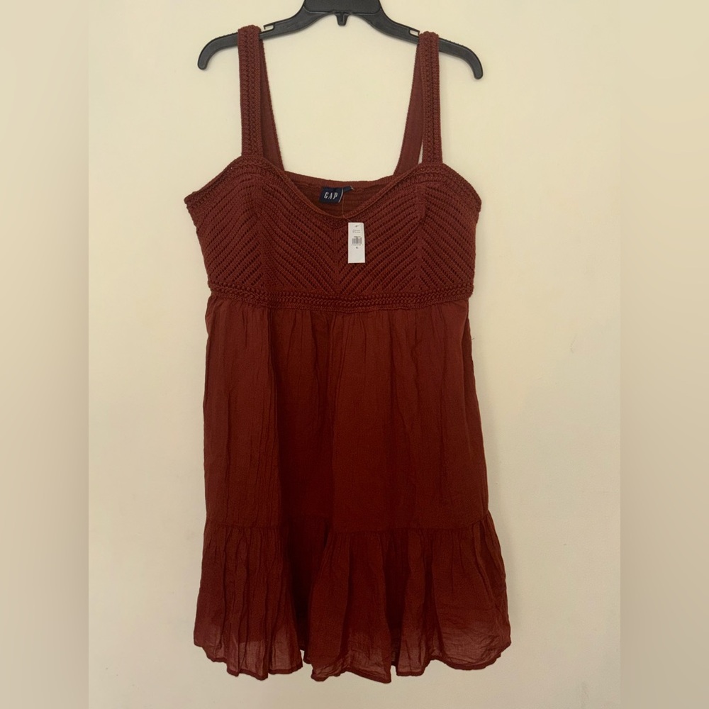 GAP Terracotta Textured Sleeveless Dress with Pockets
